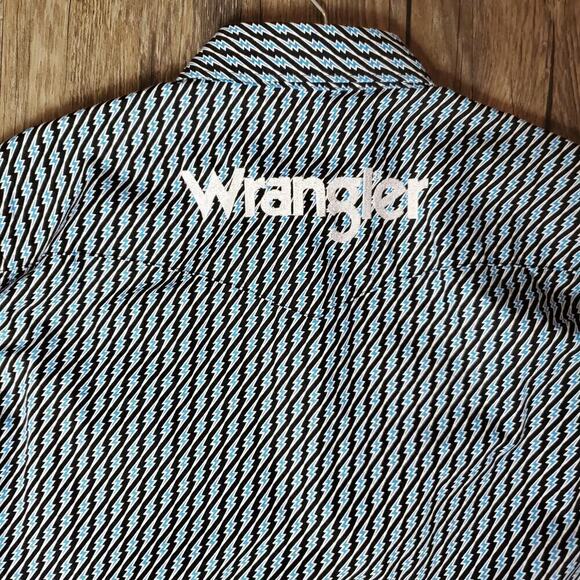 Wrangler Embroidered Snap Black Pearl Button Up Front Closure Size XL Boys - Picture 11 of 13